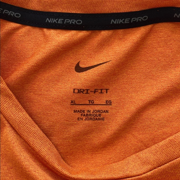 Nike Men's Short Sleeve Dri-Fit Tee in Bold Orange - Picture 2 of 2